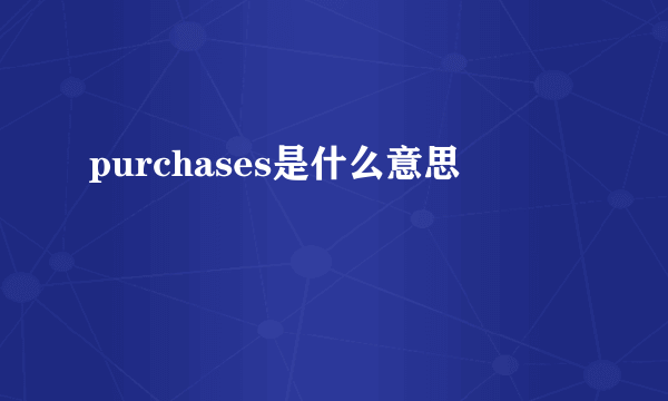 purchases是什么意思