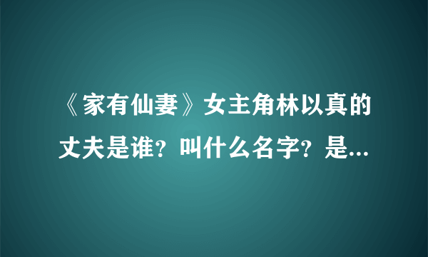 《家有仙妻》女主角林以真的丈夫是谁？叫什么名字？是干什么的？