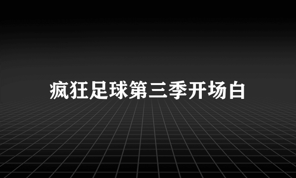 疯狂足球第三季开场白