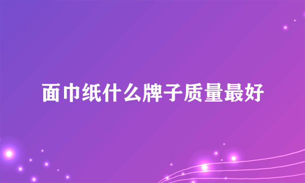 面巾纸什么牌子质量最好