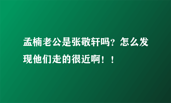 孟楠老公是张敬轩吗？怎么发现他们走的很近啊！！