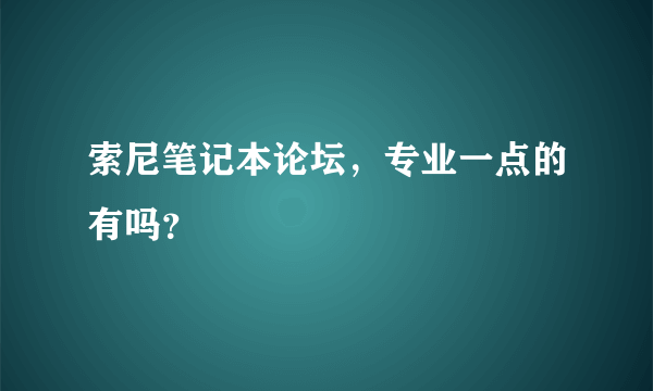 索尼笔记本论坛，专业一点的有吗？