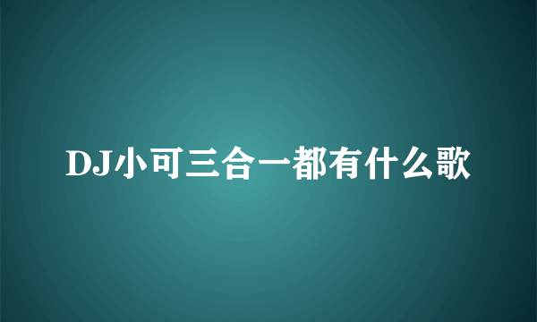 DJ小可三合一都有什么歌