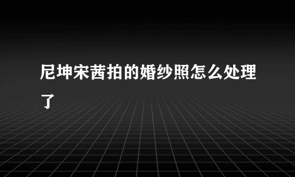 尼坤宋茜拍的婚纱照怎么处理了