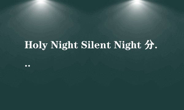 Holy Night Silent Night 分别是什么意思？ 两个是不是一样的意思。