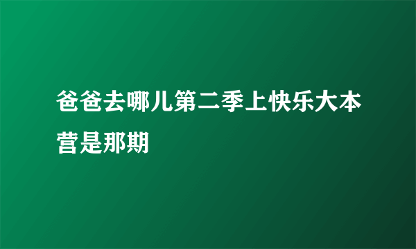 爸爸去哪儿第二季上快乐大本营是那期