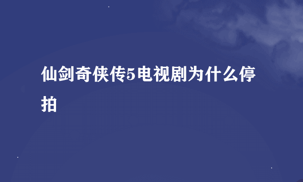 仙剑奇侠传5电视剧为什么停拍