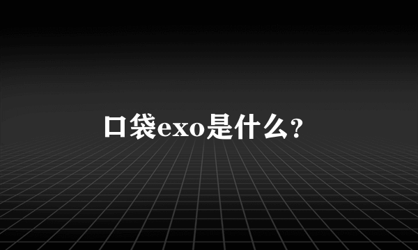 口袋exo是什么？