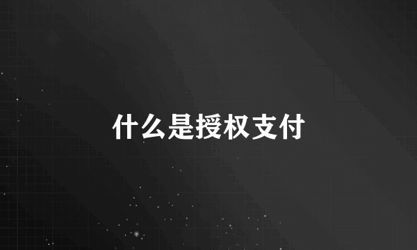 什么是授权支付