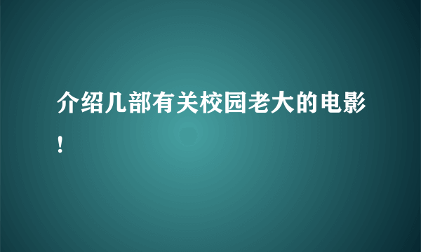 介绍几部有关校园老大的电影!