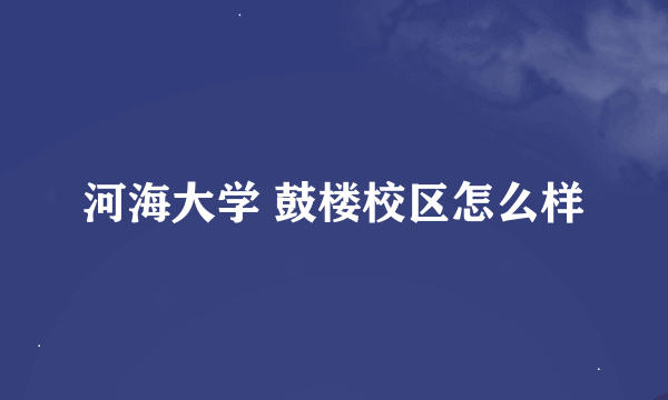 河海大学 鼓楼校区怎么样