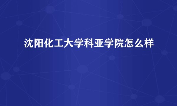 沈阳化工大学科亚学院怎么样