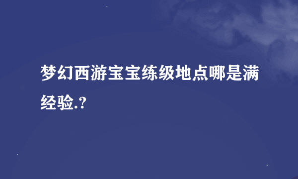 梦幻西游宝宝练级地点哪是满经验.?