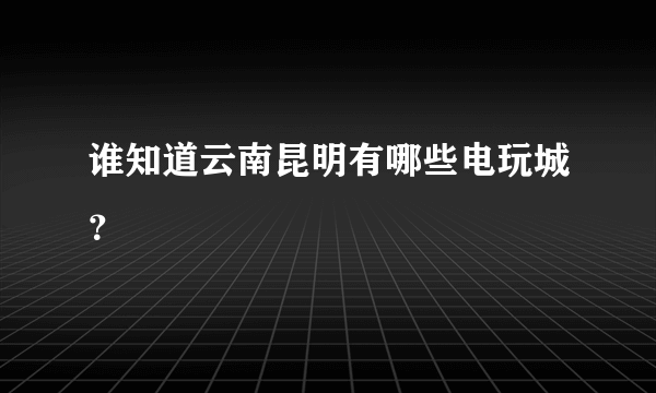 谁知道云南昆明有哪些电玩城？