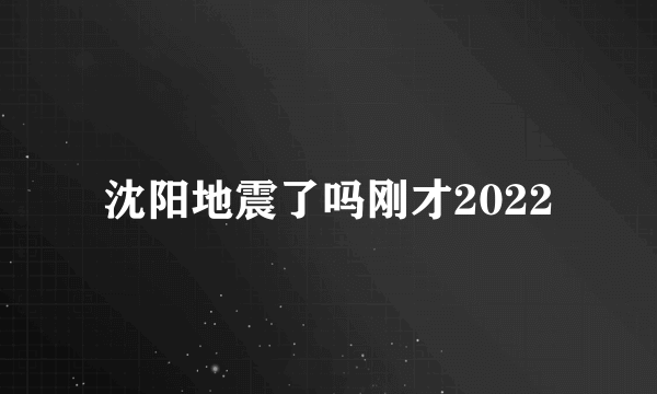 沈阳地震了吗刚才2022