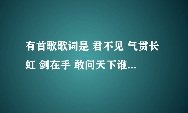 有首歌歌词是 君不见 气贯长虹 剑在手 敢问天下谁是英雄 这首歌什么名字？