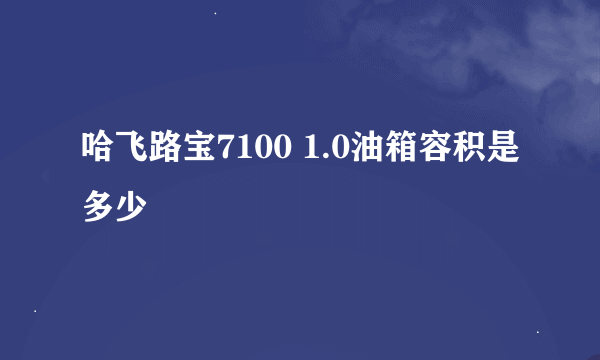 哈飞路宝7100 1.0油箱容积是多少