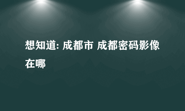 想知道: 成都市 成都密码影像 在哪