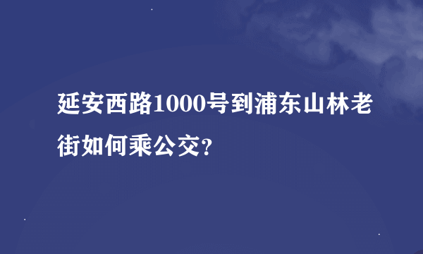 延安西路1000号到浦东山林老街如何乘公交？