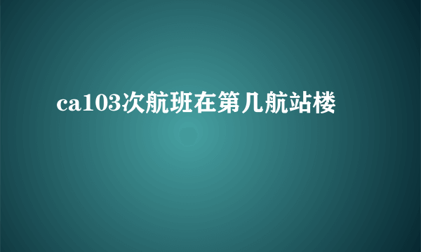 ca103次航班在第几航站楼