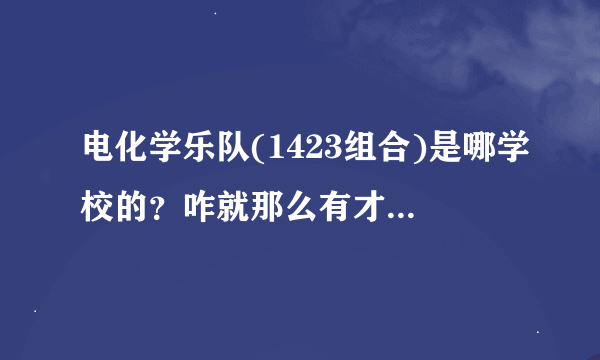 电化学乐队(1423组合)是哪学校的？咋就那么有才呢，唱的很好玩，是博士？