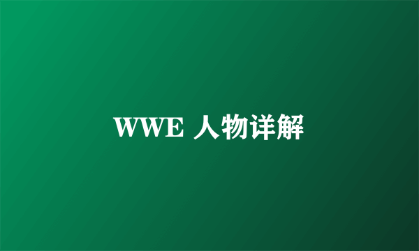 WWE 人物详解