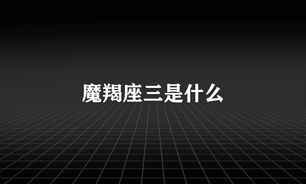 魔羯座三是什么