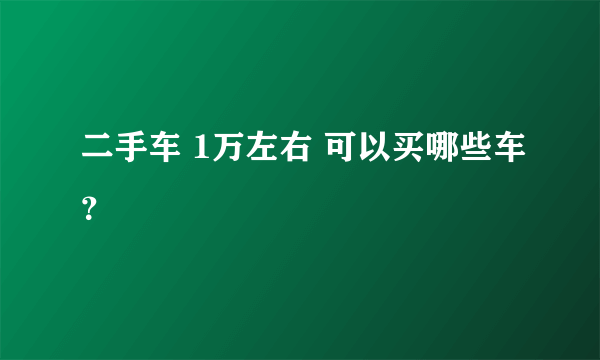 二手车 1万左右 可以买哪些车？