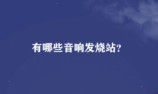 有哪些音响发烧站？