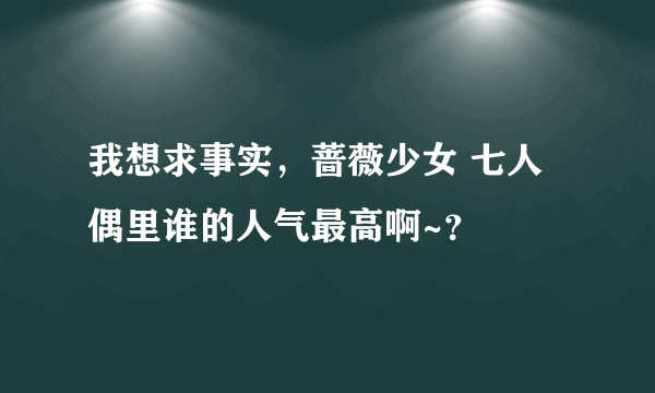 我想求事实，蔷薇少女 七人偶里谁的人气最高啊~？