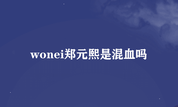 wonei郑元熙是混血吗