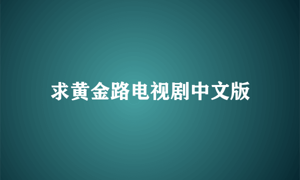 求黄金路电视剧中文版