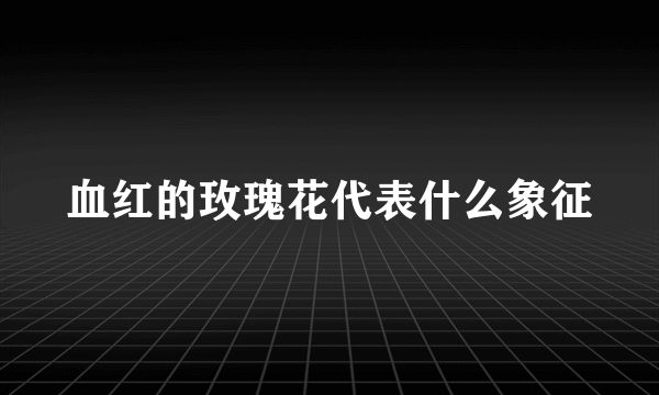 血红的玫瑰花代表什么象征