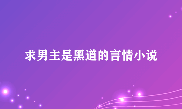 求男主是黑道的言情小说