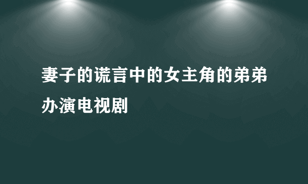 妻子的谎言中的女主角的弟弟办演电视剧