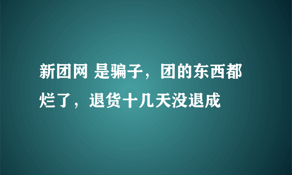 新团网 是骗子，团的东西都烂了，退货十几天没退成