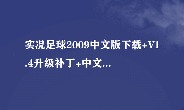 实况足球2009中文版下载+V1.4升级补丁+中文解说补丁