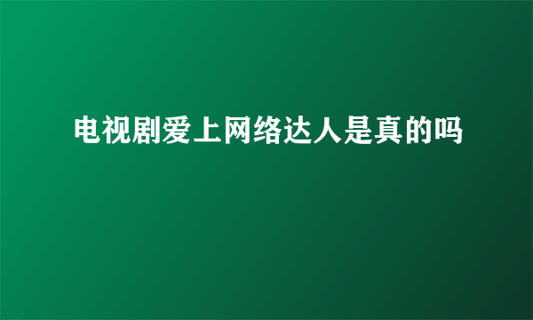 电视剧爱上网络达人是真的吗