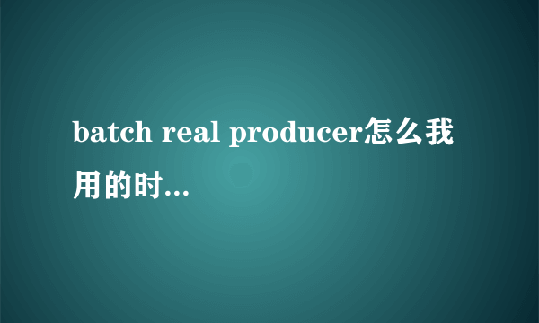 batch real producer怎么我用的时候总是出问题