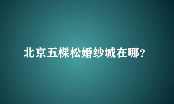 北京五棵松婚纱城在哪？