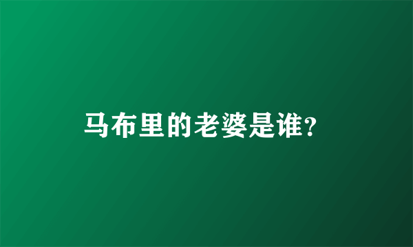 马布里的老婆是谁？