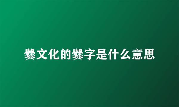 爨文化的爨字是什么意思