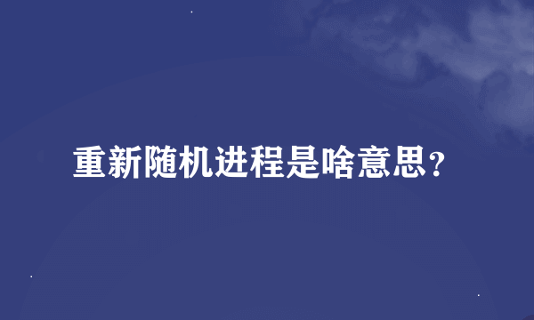 重新随机进程是啥意思？