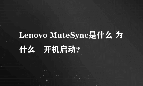 Lenovo MuteSync是什么 为什么​开机启动？