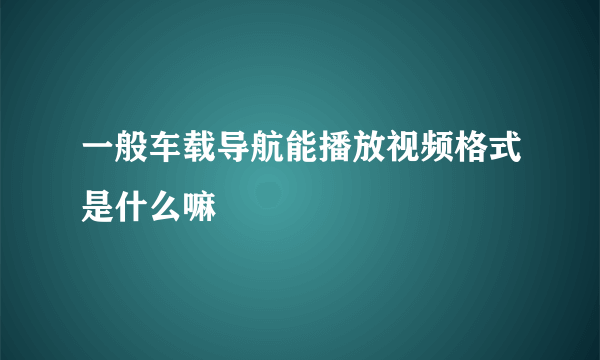 一般车载导航能播放视频格式是什么嘛