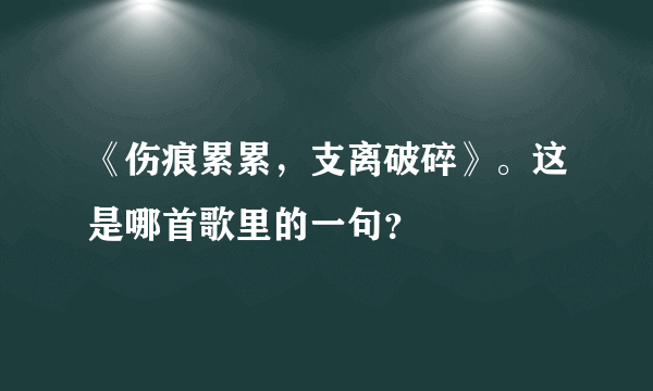 《伤痕累累，支离破碎》。这是哪首歌里的一句？