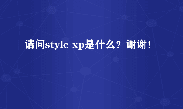 请问style xp是什么？谢谢！