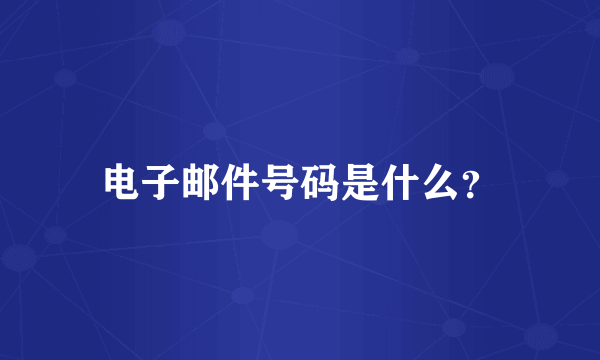 电子邮件号码是什么？