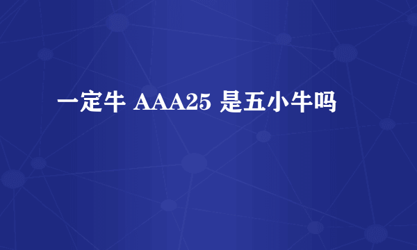 一定牛 AAA25 是五小牛吗