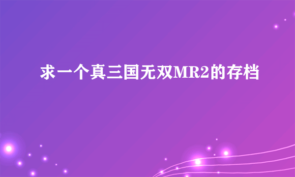 求一个真三国无双MR2的存档